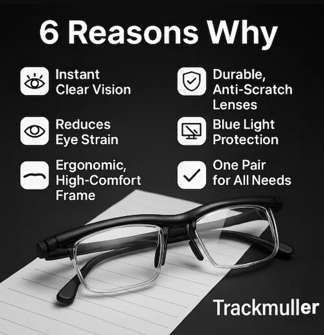 ✨✨New upgrade 2.0-50% OFF✨✨【ADJUSTABLE FOCUS GLASSES】See Every Moment Clearly With Trackmuller!