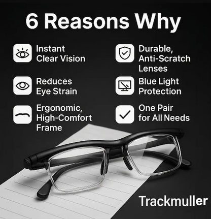 ✨✨New upgrade 2.0-50% OFF✨✨【ADJUSTABLE FOCUS GLASSES】See Every Moment Clearly With Trackmuller!